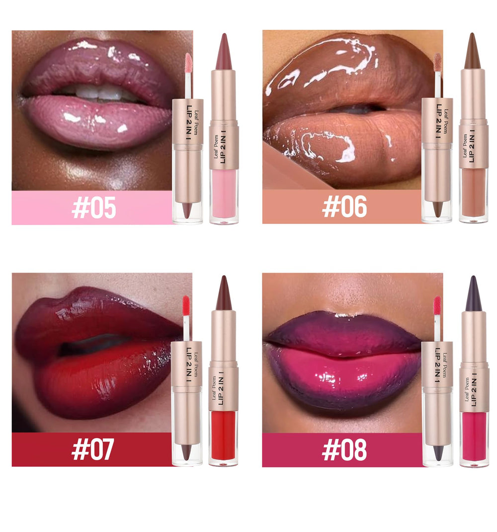 BAISEN DIARY dual-ended design enables quick liner and gloss in one.