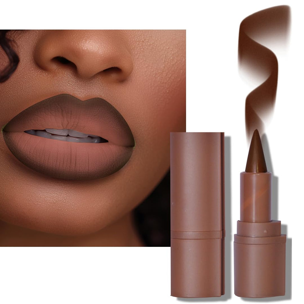 BAISEN DIARY gradient lip liner and lipstick in Coffee Bean with cone tip for precise contour.