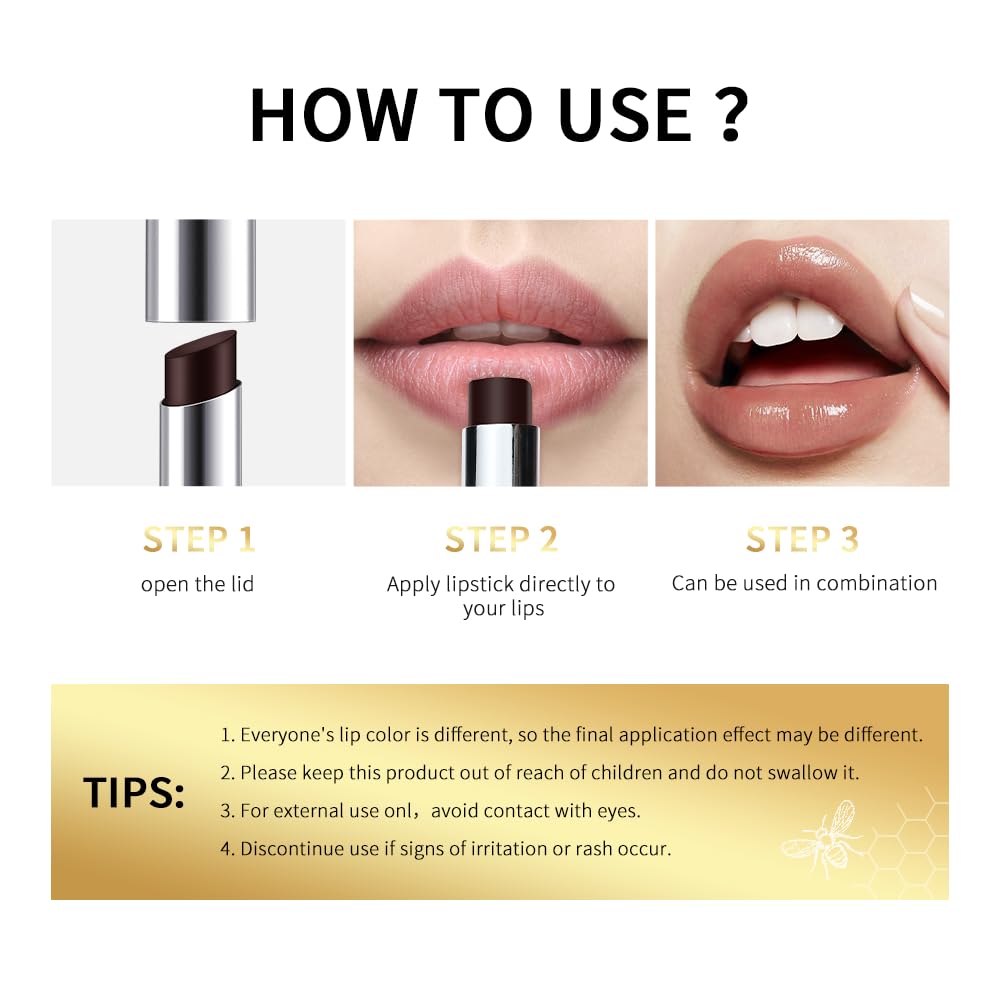 Natural shade appears luminous on lips with subtle sheen and softness.