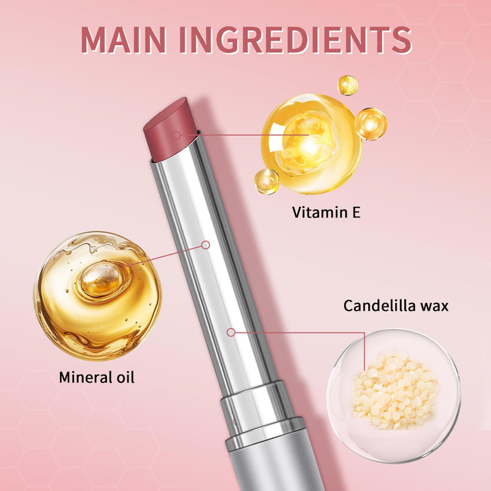 BAISEN DIARY Pink Honey Lip Balm tube in use for smooth application