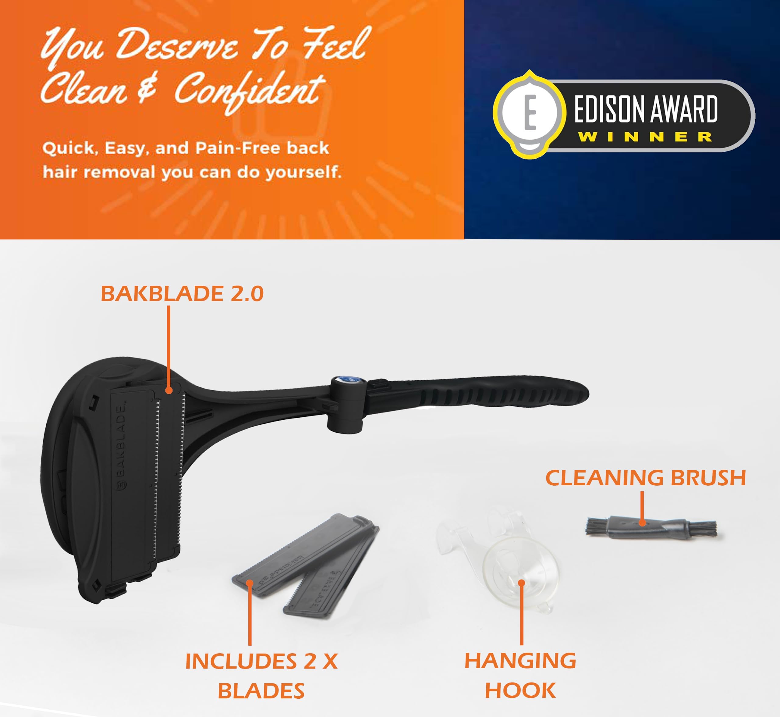 baKblade 2.0 PLUS waterproof design for shower or bath use.