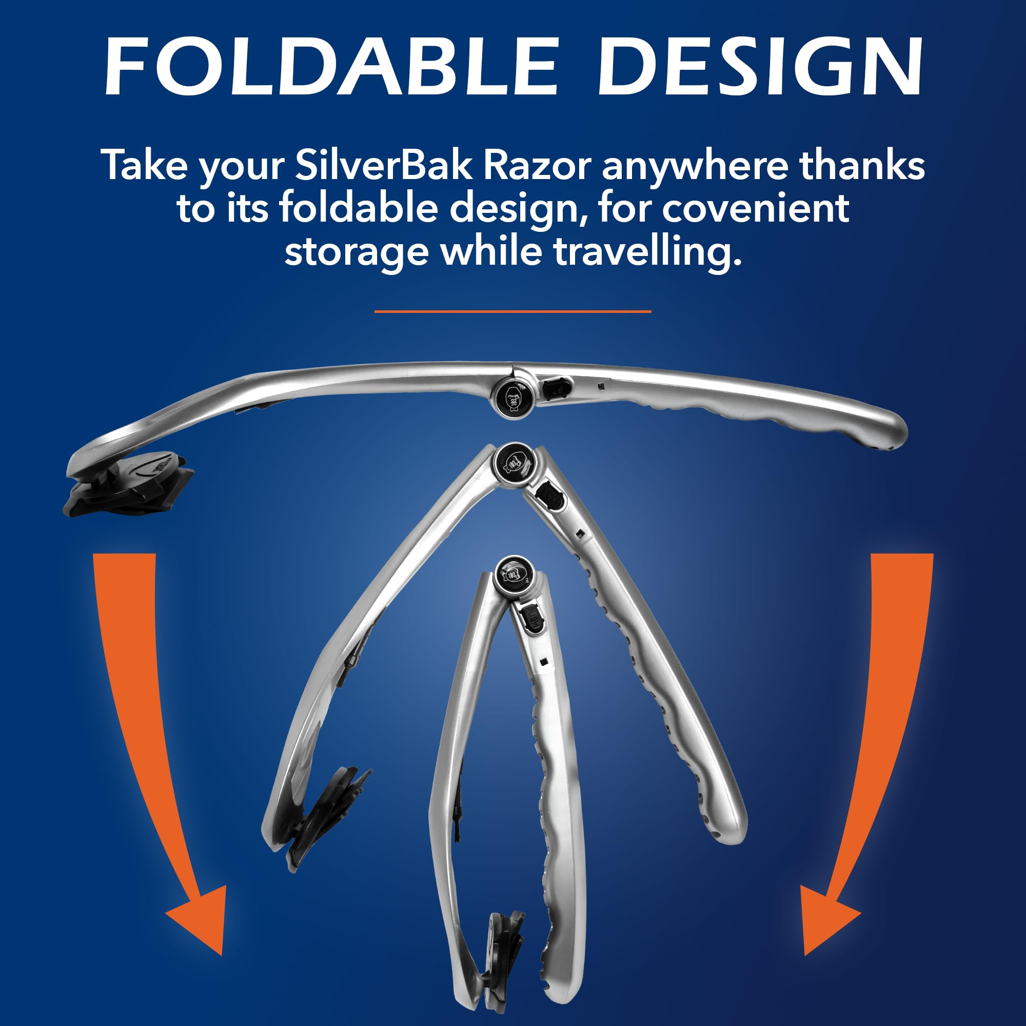 BaKblade 2.0 SilverBak ergonomic grip for easy handling.