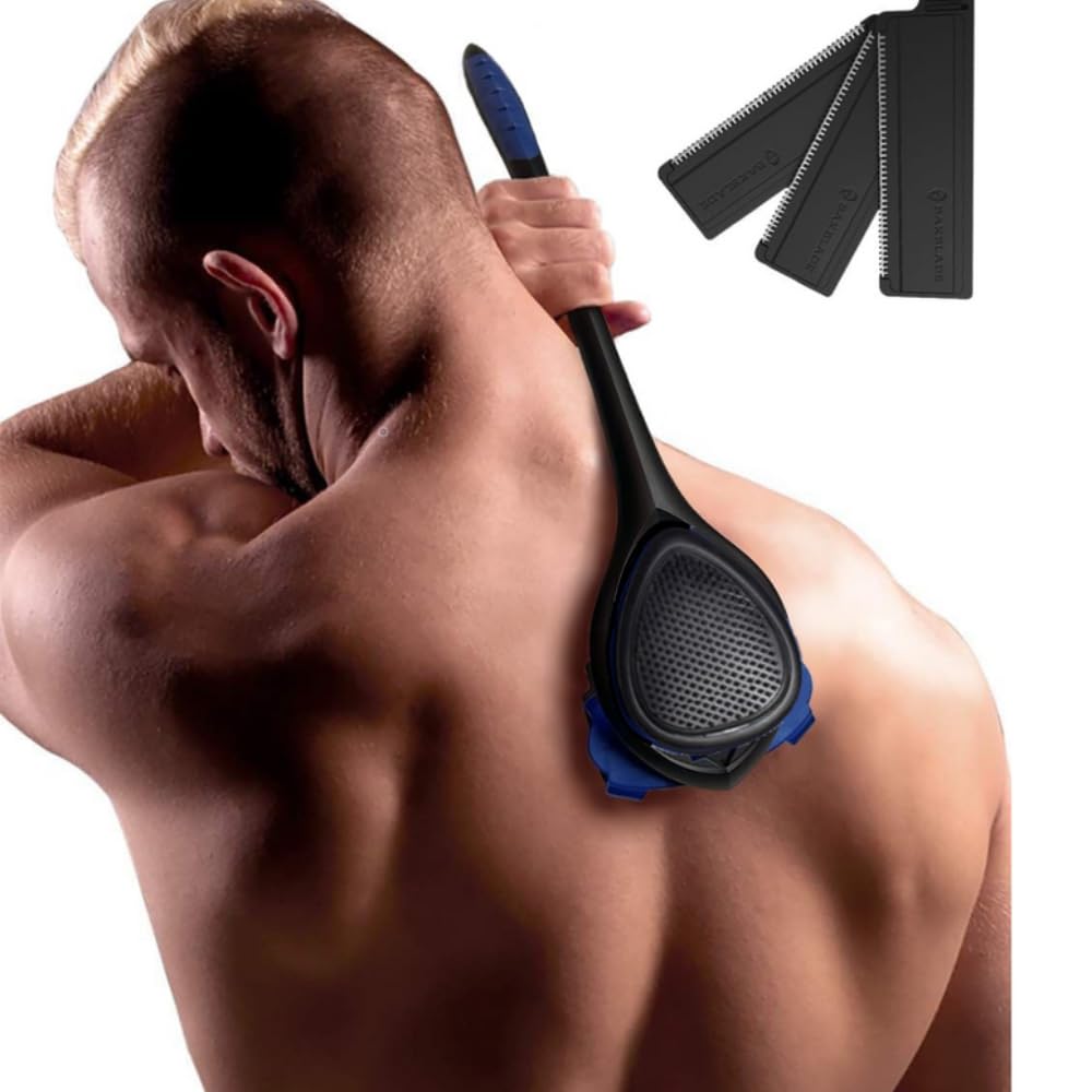 baKblade 3.0 back shaver with 23-inch handle enables easy back access