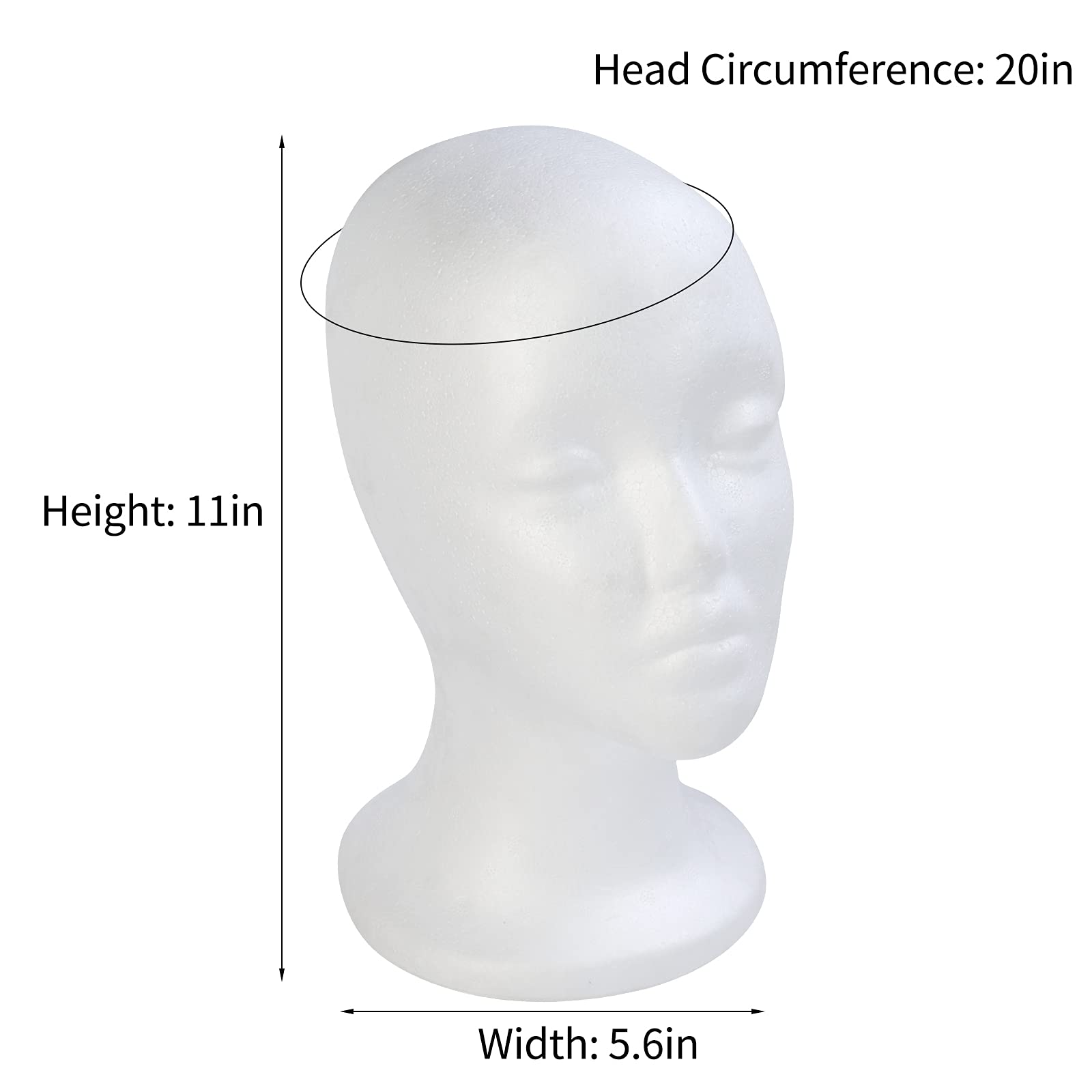 BALABALA foam wig head featuring a bottom clamp hole for secure table mounting.