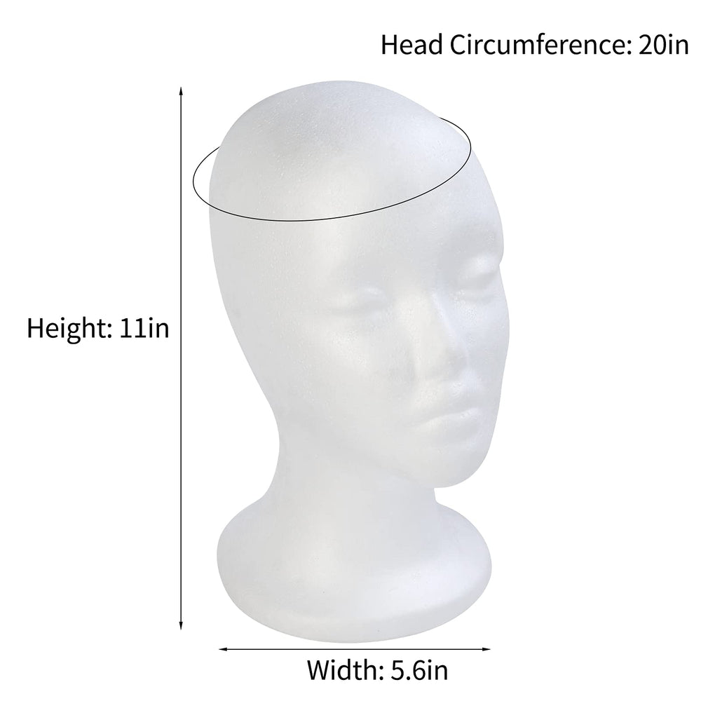 BALABALA foam wig head featuring a bottom clamp hole for secure table mounting.