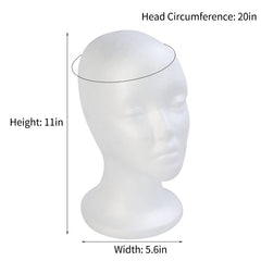 BALABALA foam wig head featuring a bottom clamp hole for secure table mounting.