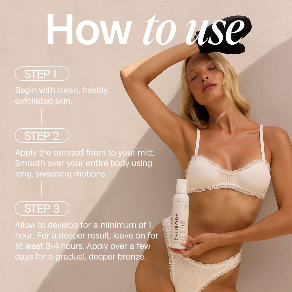 BALI BODY clear formula dries quickly for comfortable wear.