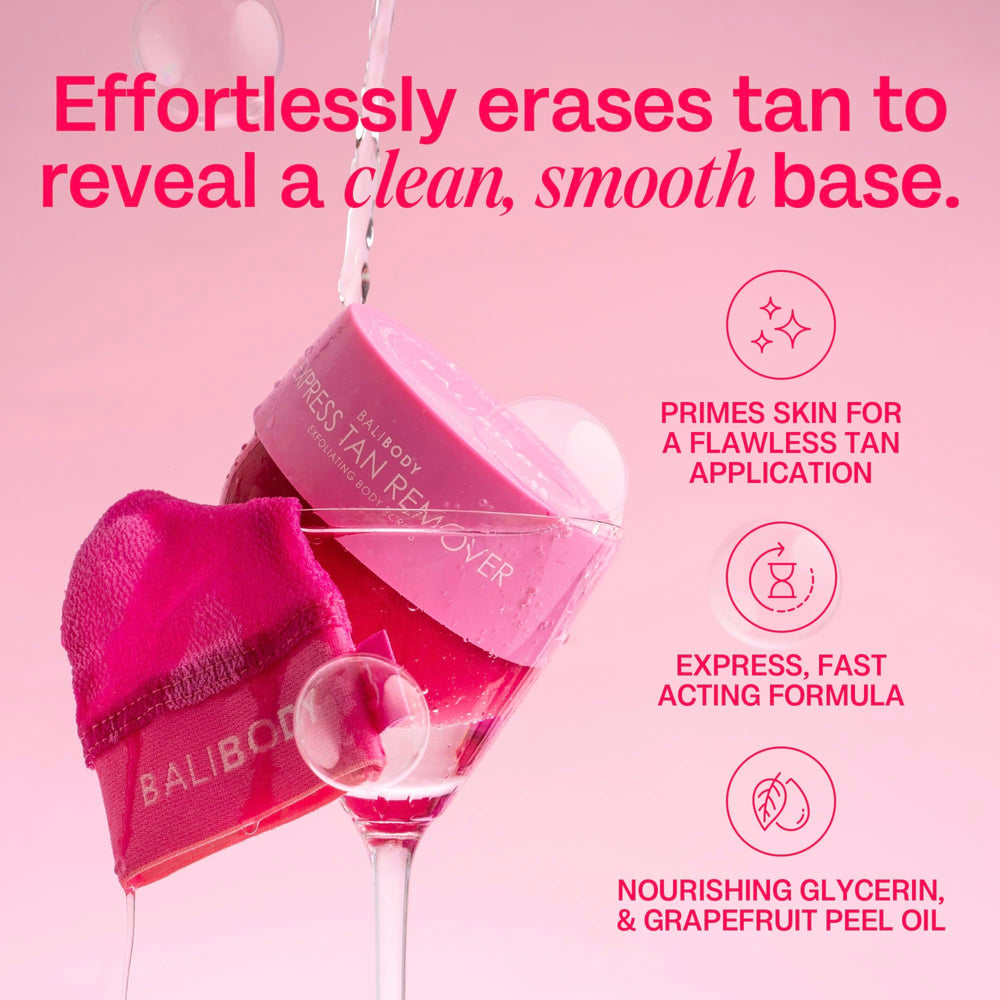 Bali Body Express Remover exfoliator beads in action on skin.