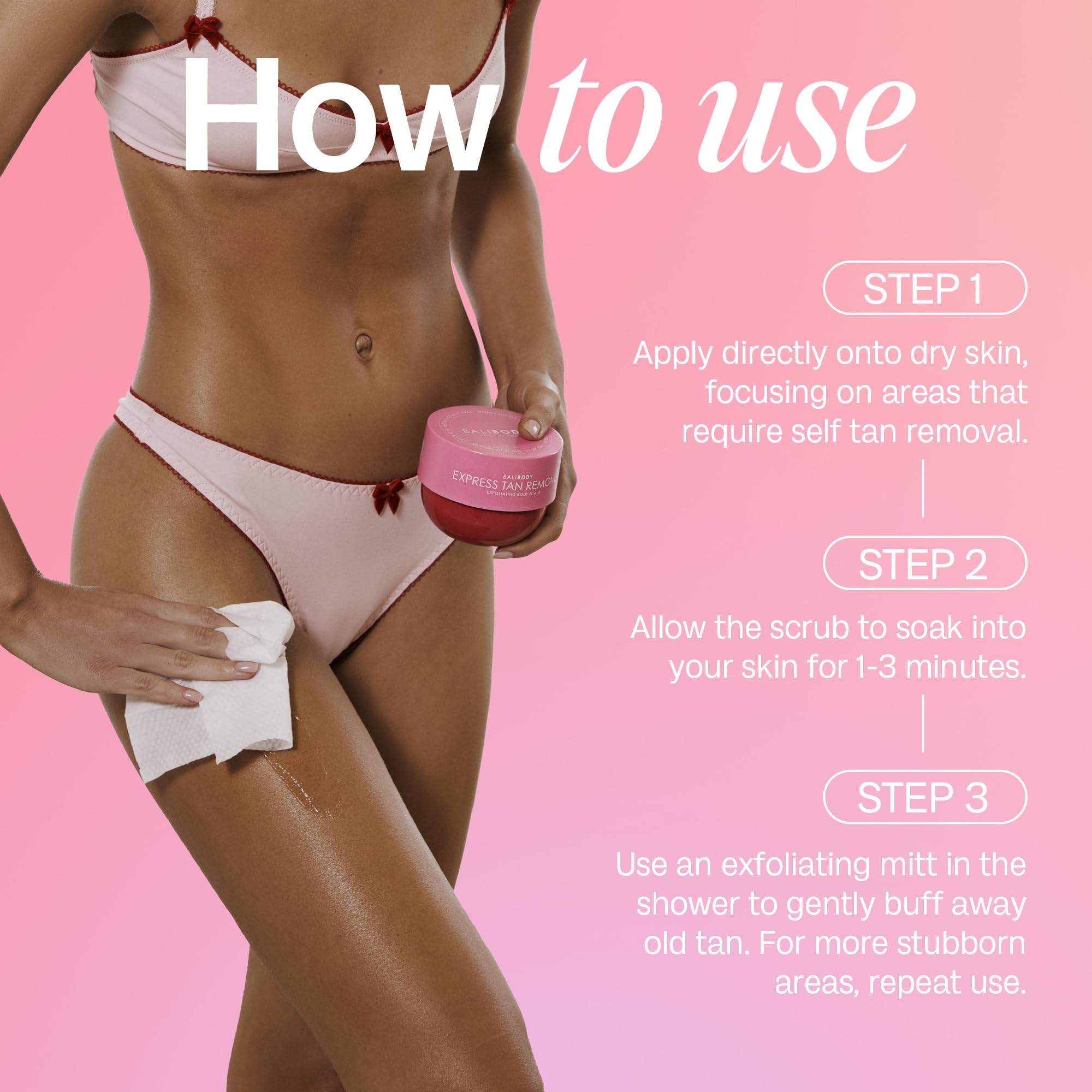 Bali Body Express Remover grapefruit scent enhances the self-tan routine.