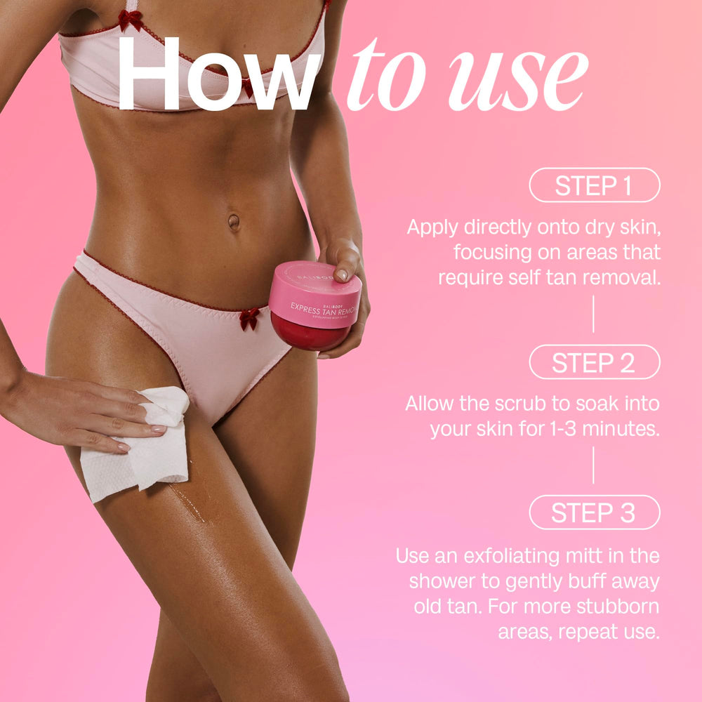 Bali Body Express Remover grapefruit scent enhances the self-tan routine.