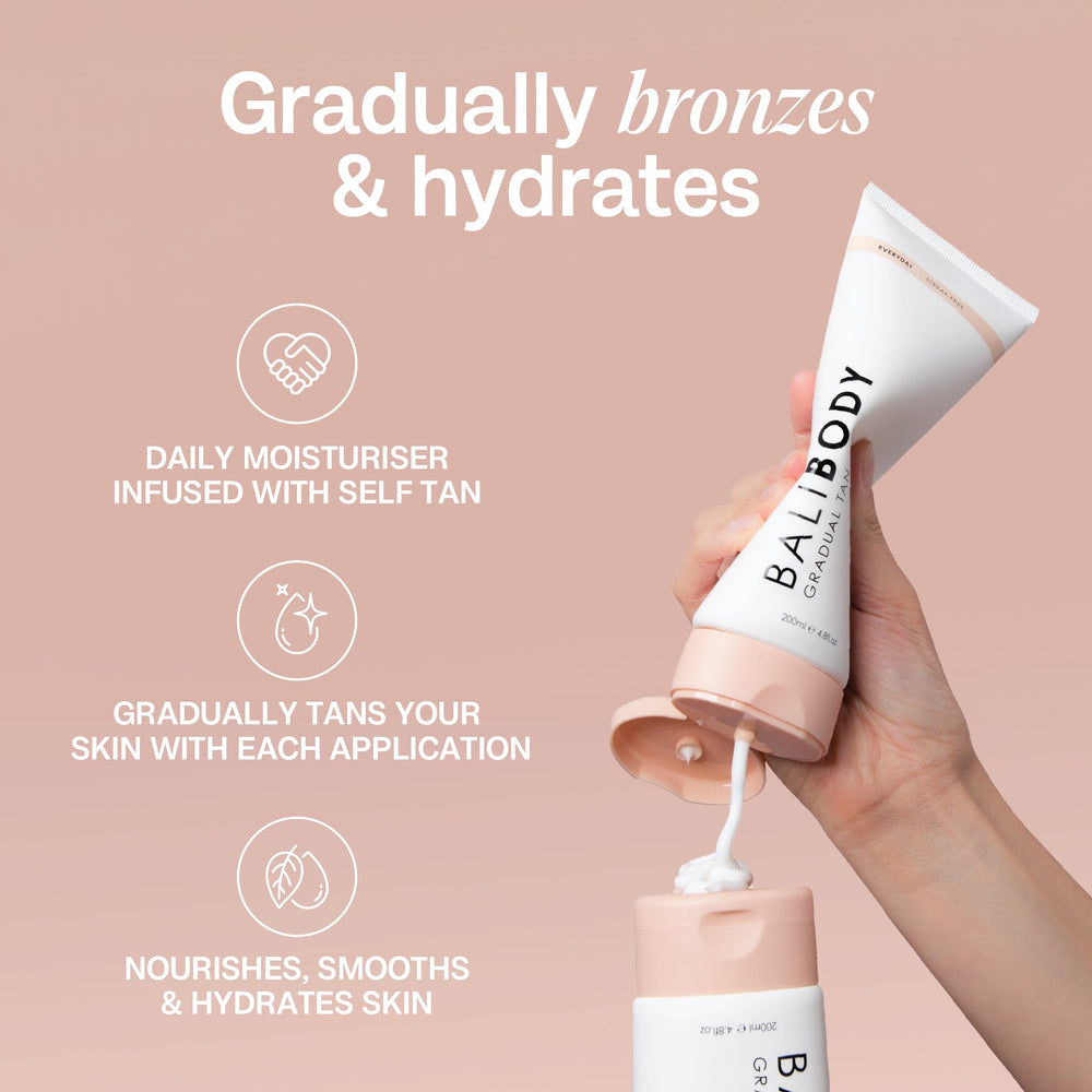 Bali Body Gradual Tan fragrance-free formula suits sensitive skin.