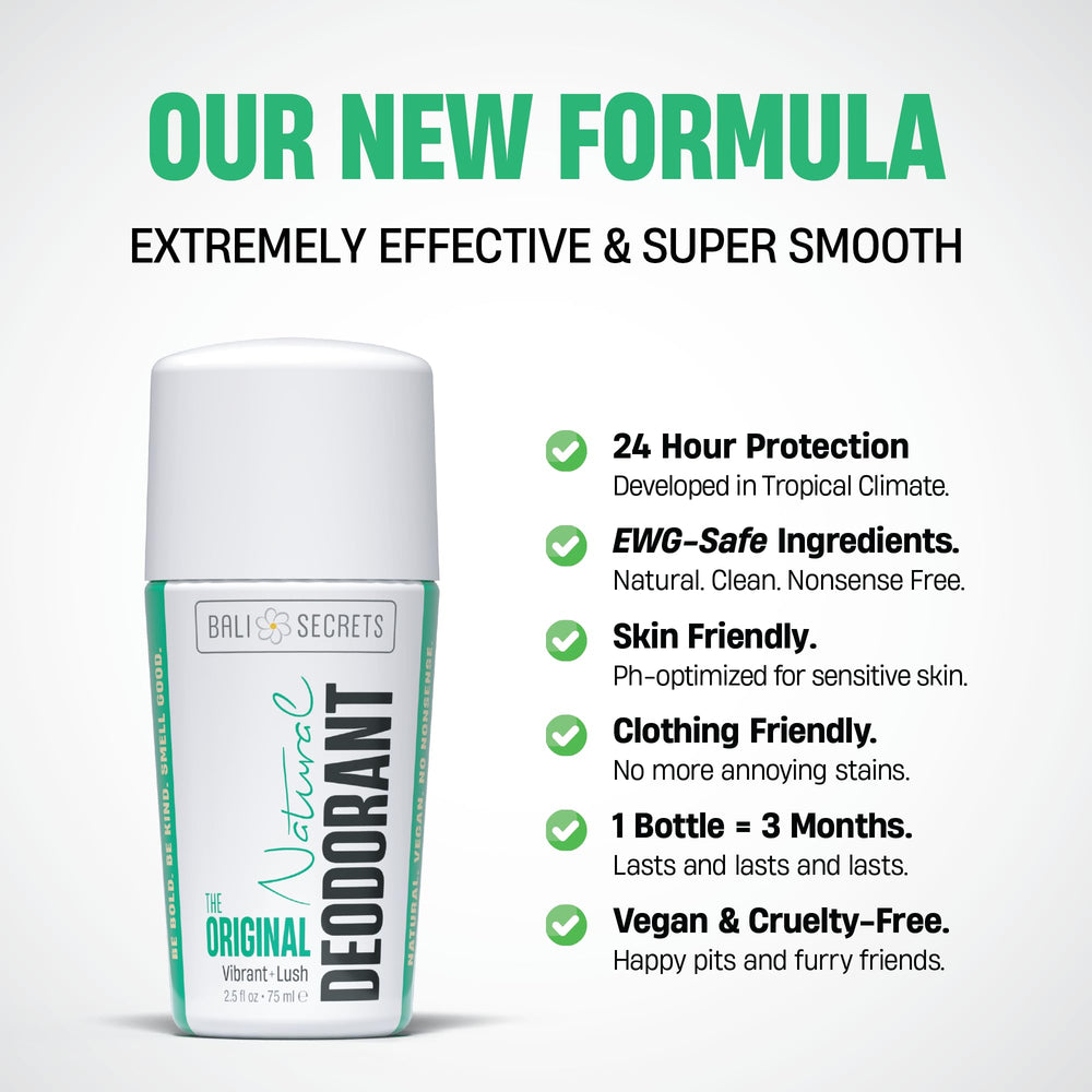 Desodorante Bali Secrets con ingredientes naturales para piel sensible
