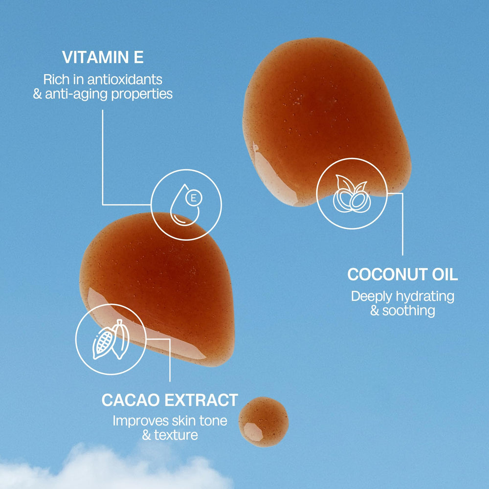 BALI BODY cacao tanning oil application reveals natural tint and glow