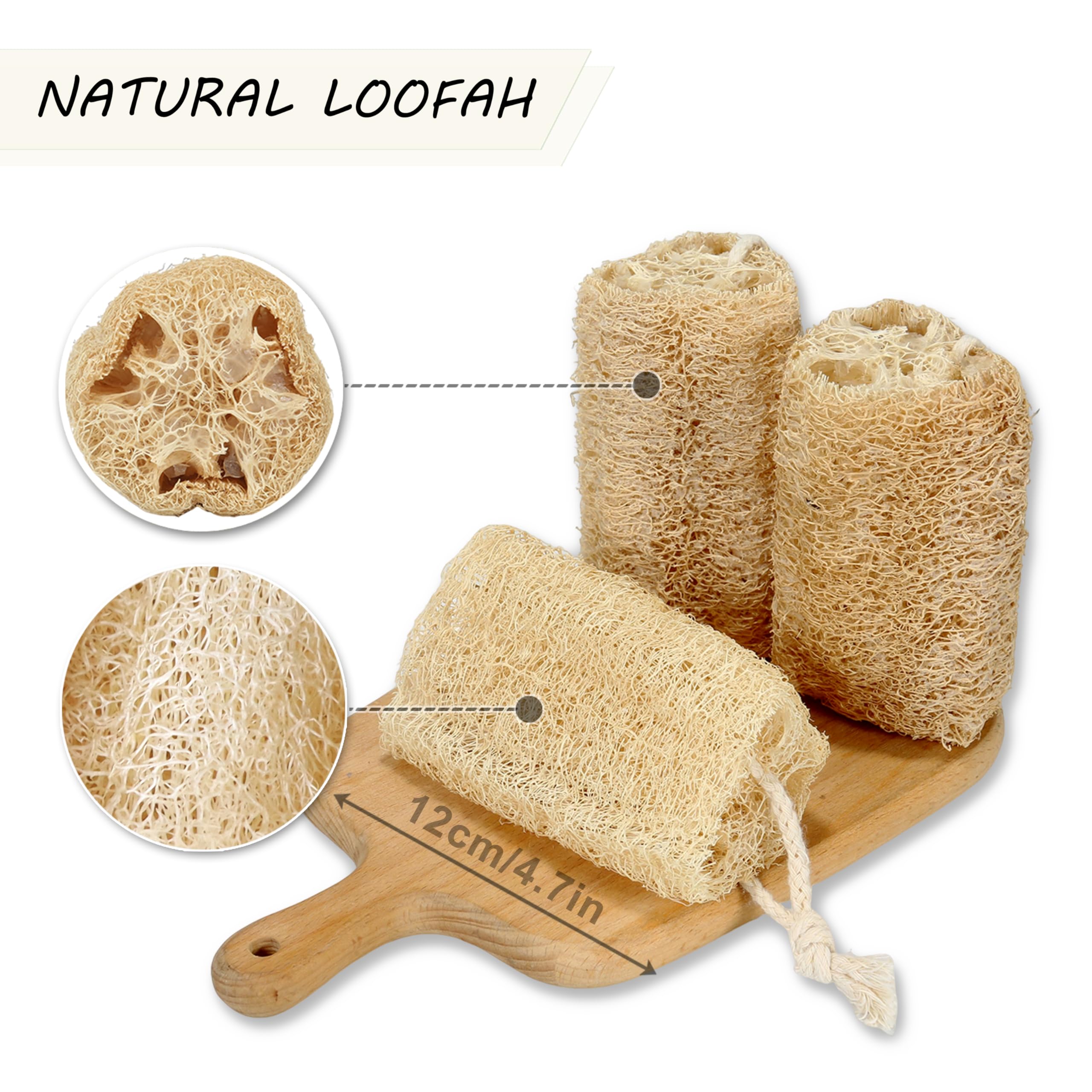Balifeel natural loofah sponge offering rich lather in the shower.
