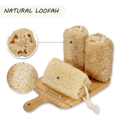 Balifeel natural loofah sponge offering rich lather in the shower.
