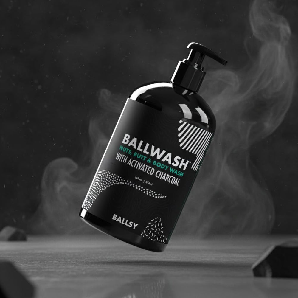 Ballsy Ballwash Charcoal, aceite de coco para hidratación.