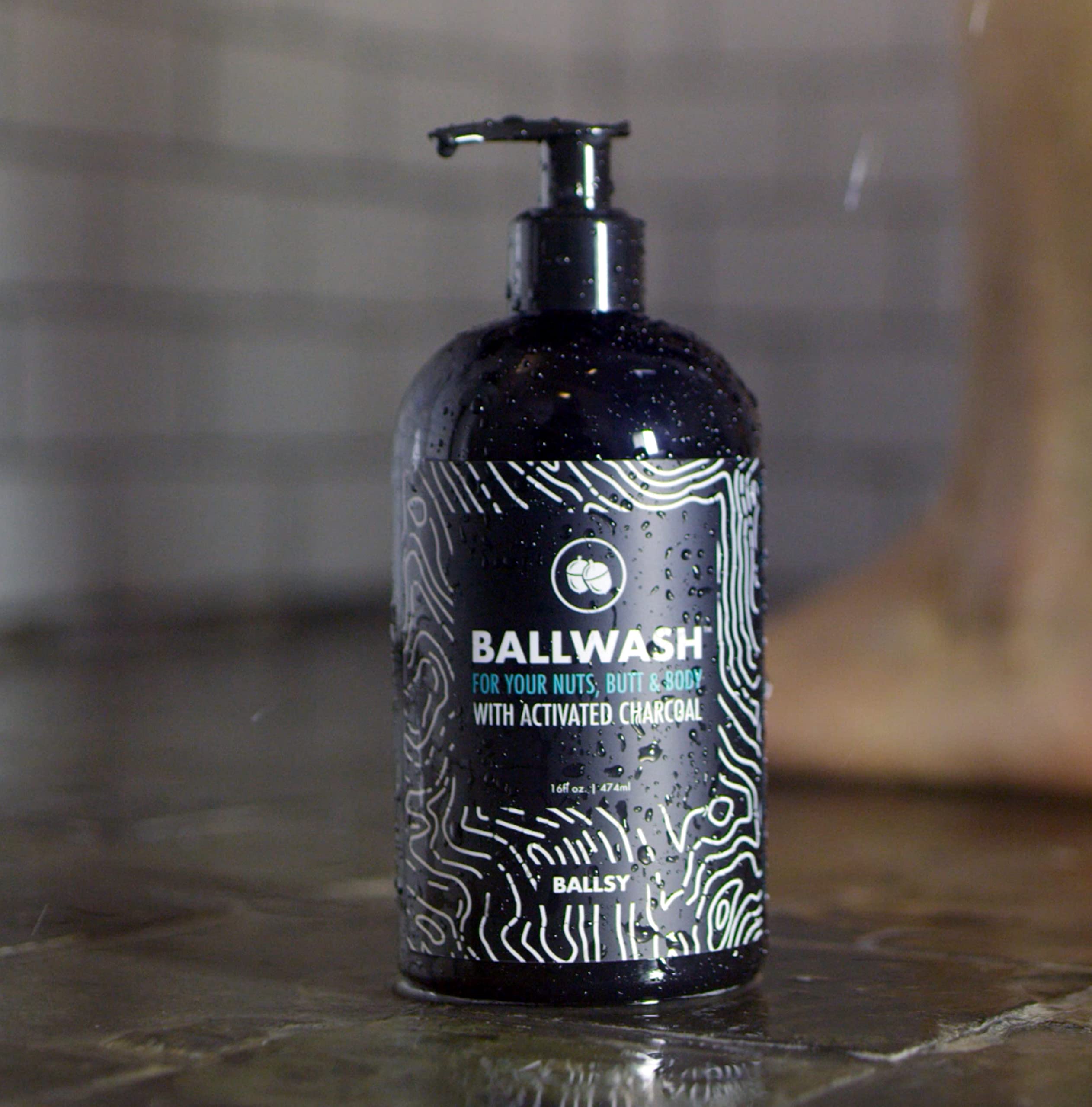 Diseño moderno del envase Ballsy Ballwash Charcoal.
