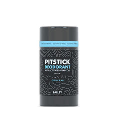 Ballsy Pitstick desodorante carbón activado en empaque, conveniente para viaje