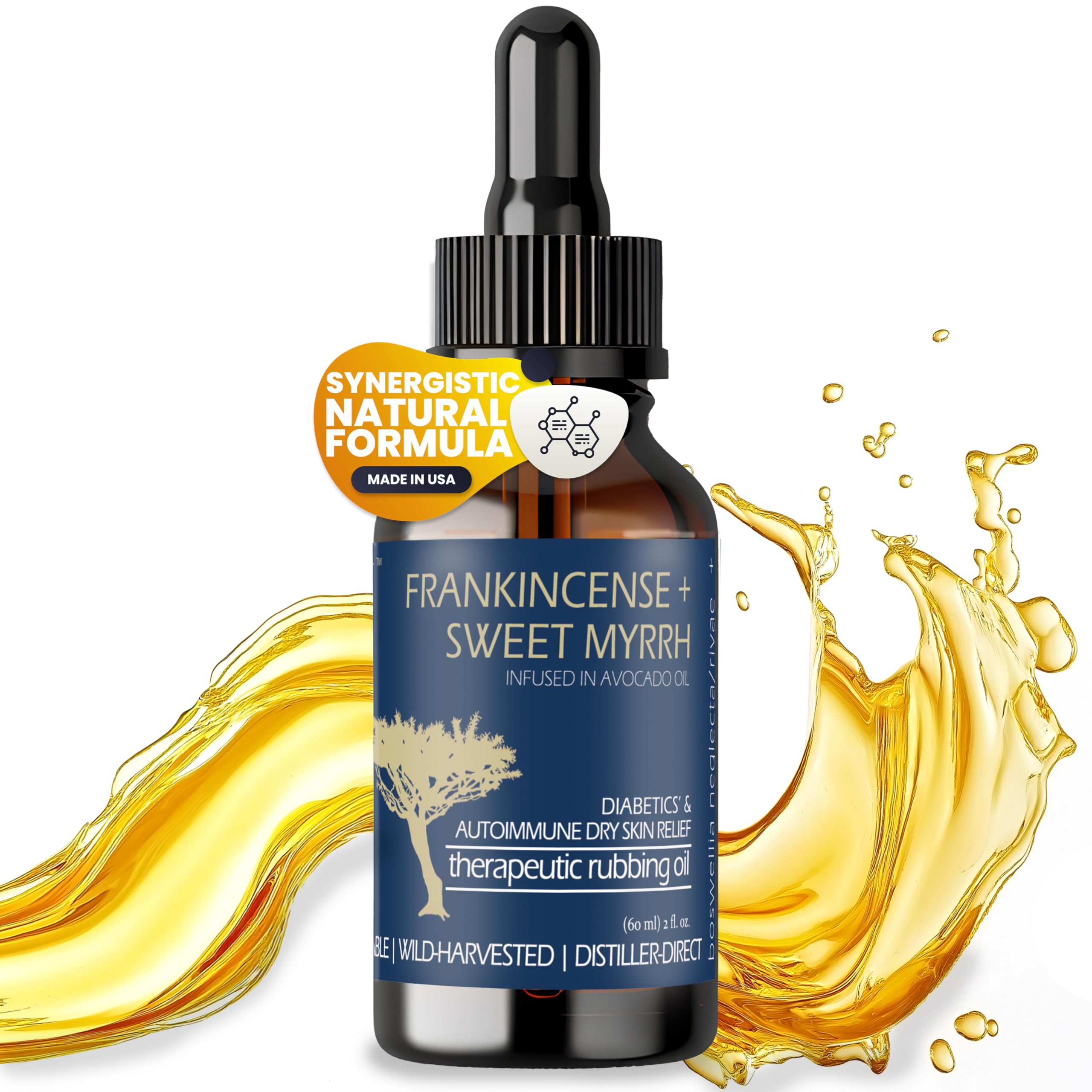 BALM OF GILEAD botella de aceite con incienso y mirra para hidratación suave de la piel