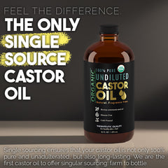 BALM OF GILEAD castor oil being poured for skin and hair hydration.