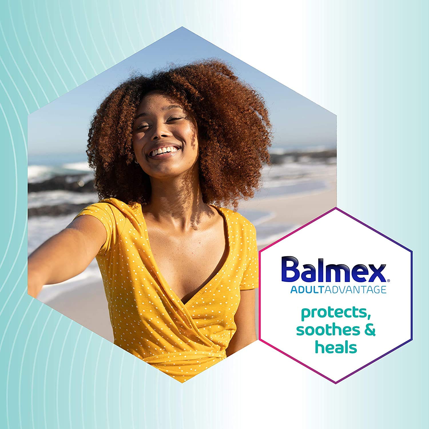 Texture of Balmex cream on finger illustrating ease of spread.