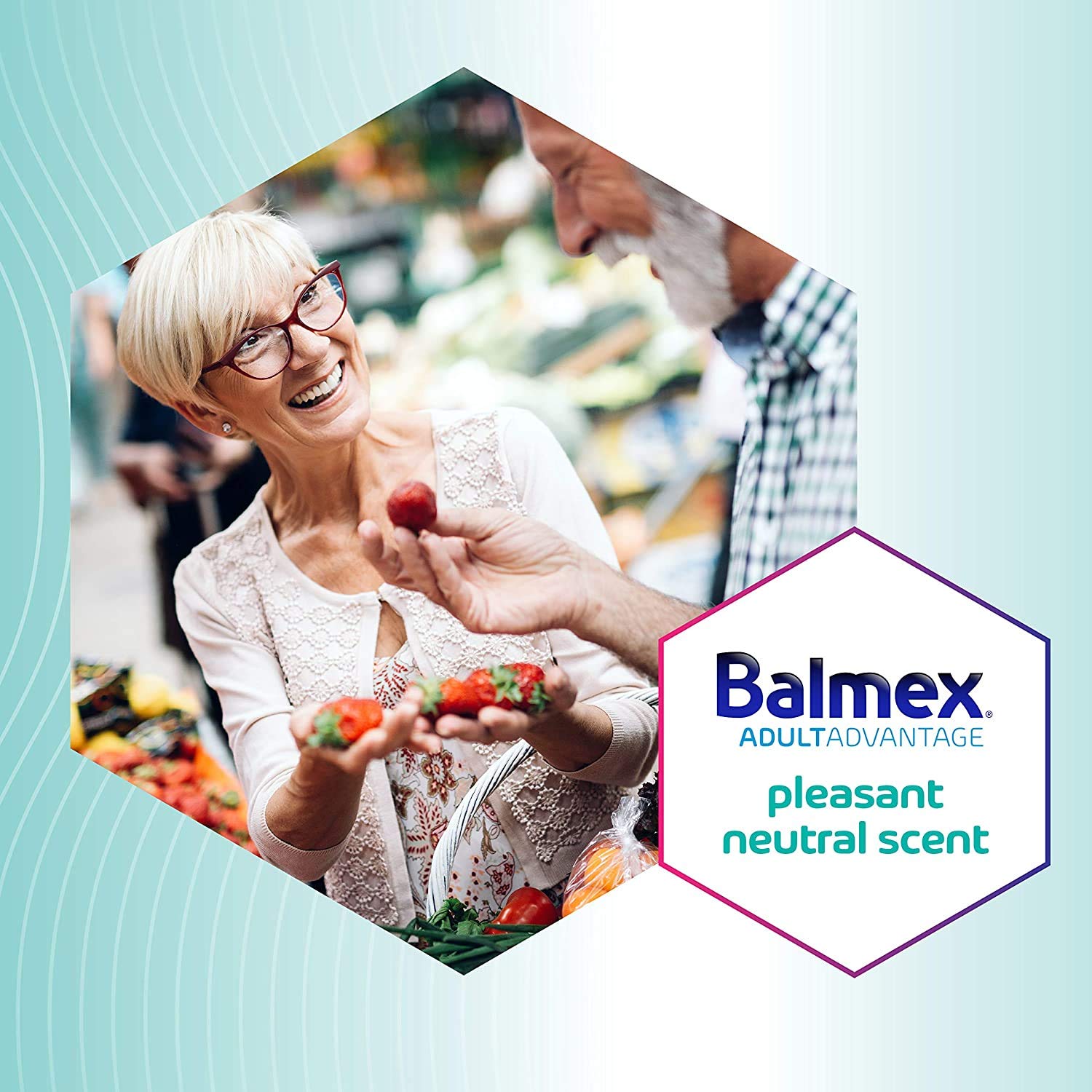 Zinc oxide with botanicals blend in Balmex formula for skin comfort.
