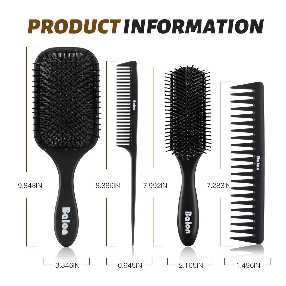 BALON carbon material brushes built for versatile hair types and durability.