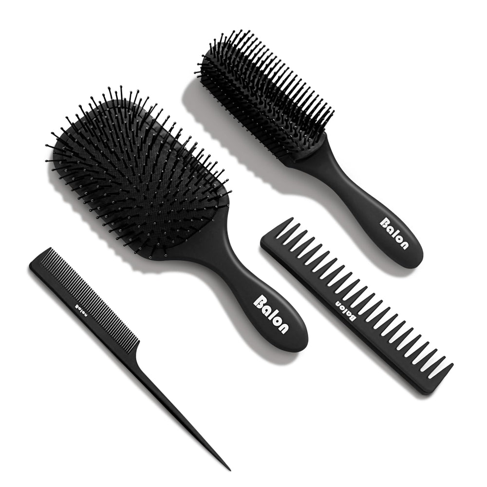BALON hair brush set paddle for painless detangling and added shine.