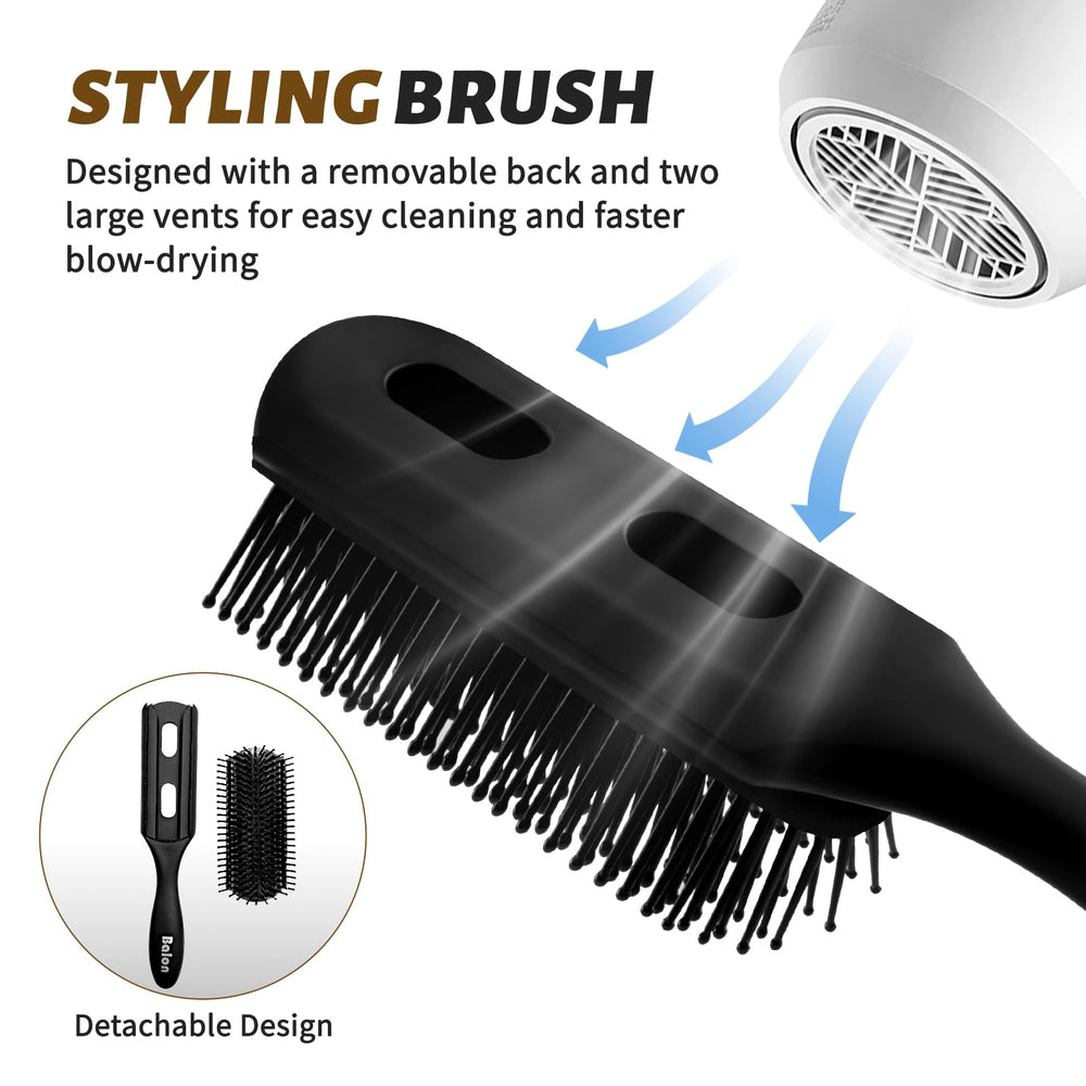 BALON styling brush helping with smooth shaping while blow-drying.