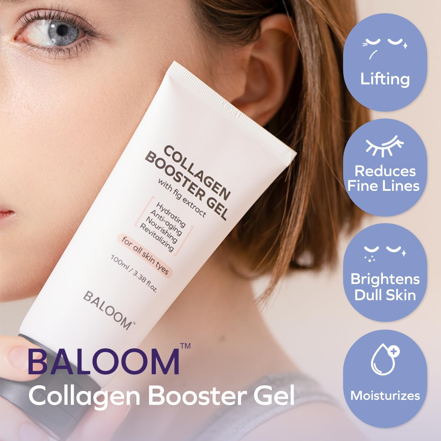 BALOOM gel en bote de colágeno, textura suave para absorción cómoda