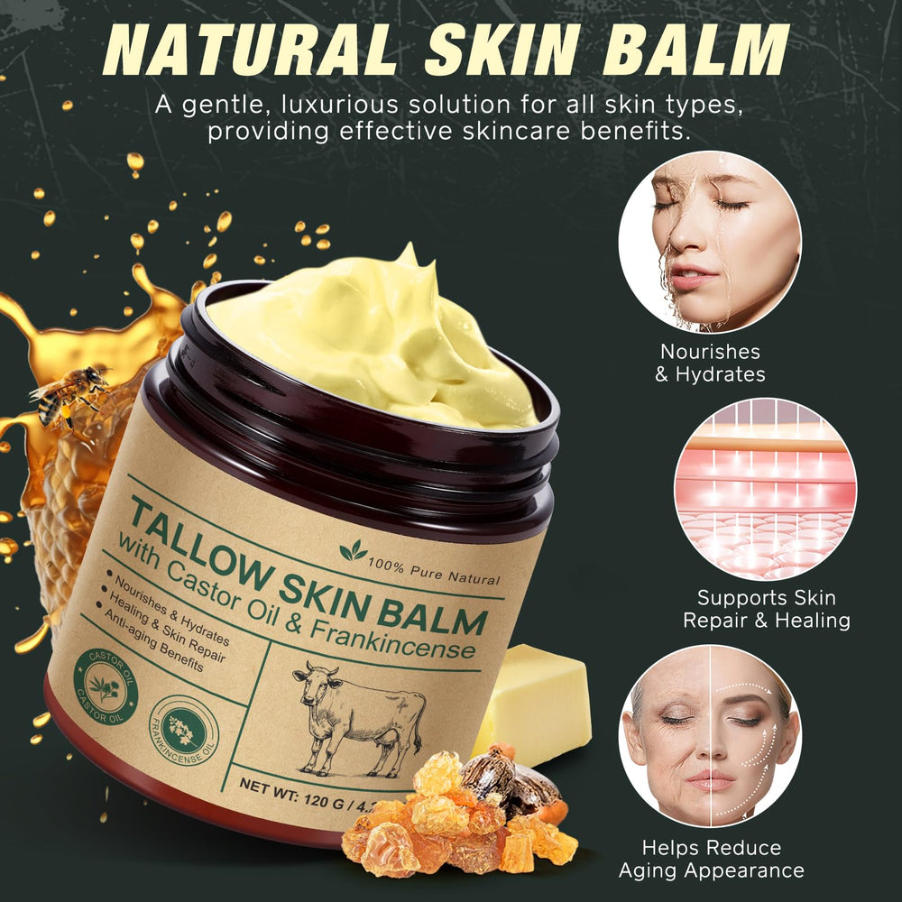 Bálsamo grasa ternera con aceite de ricino para piel flexible.