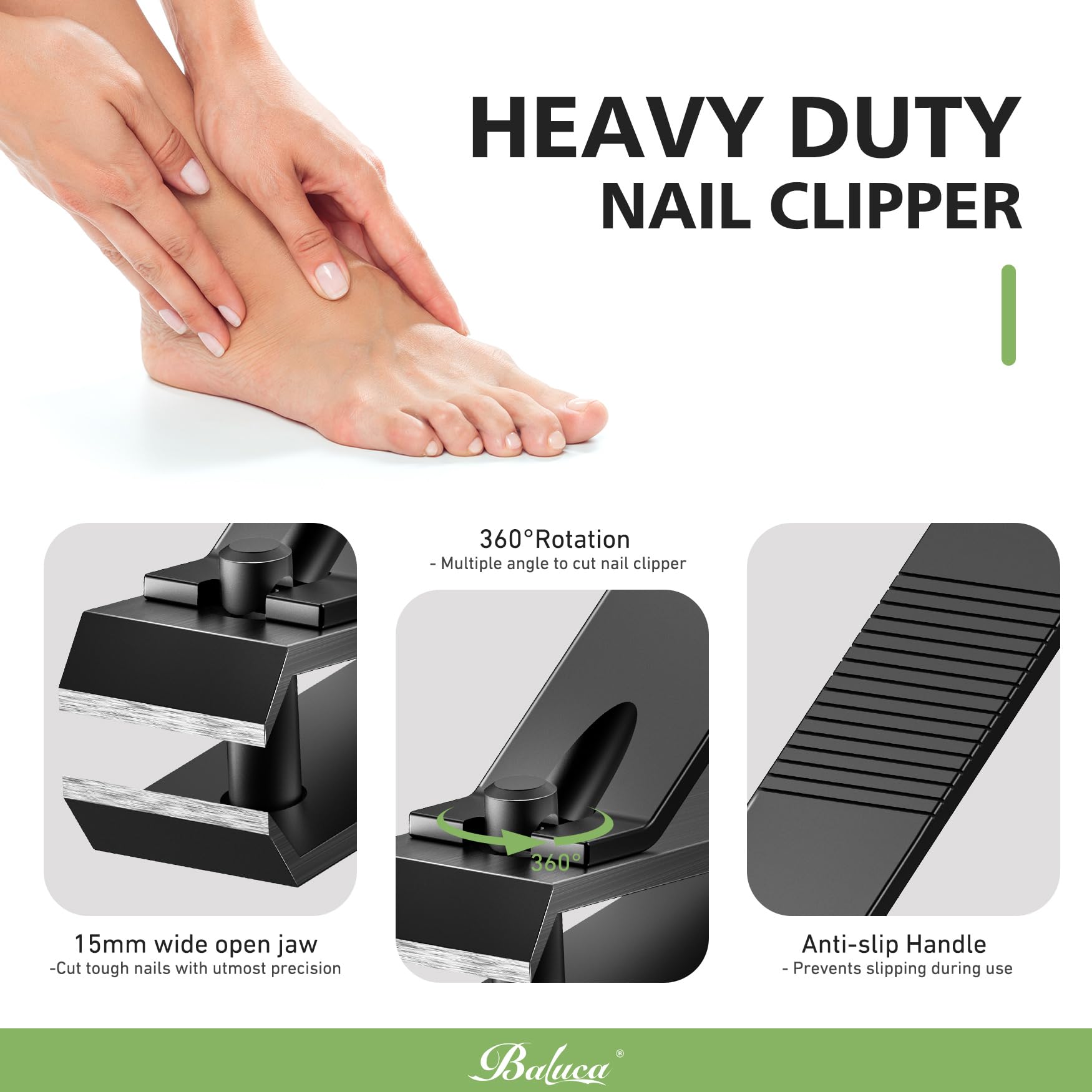 Baluca ergonomic grip nail clippers for comfortable trimming