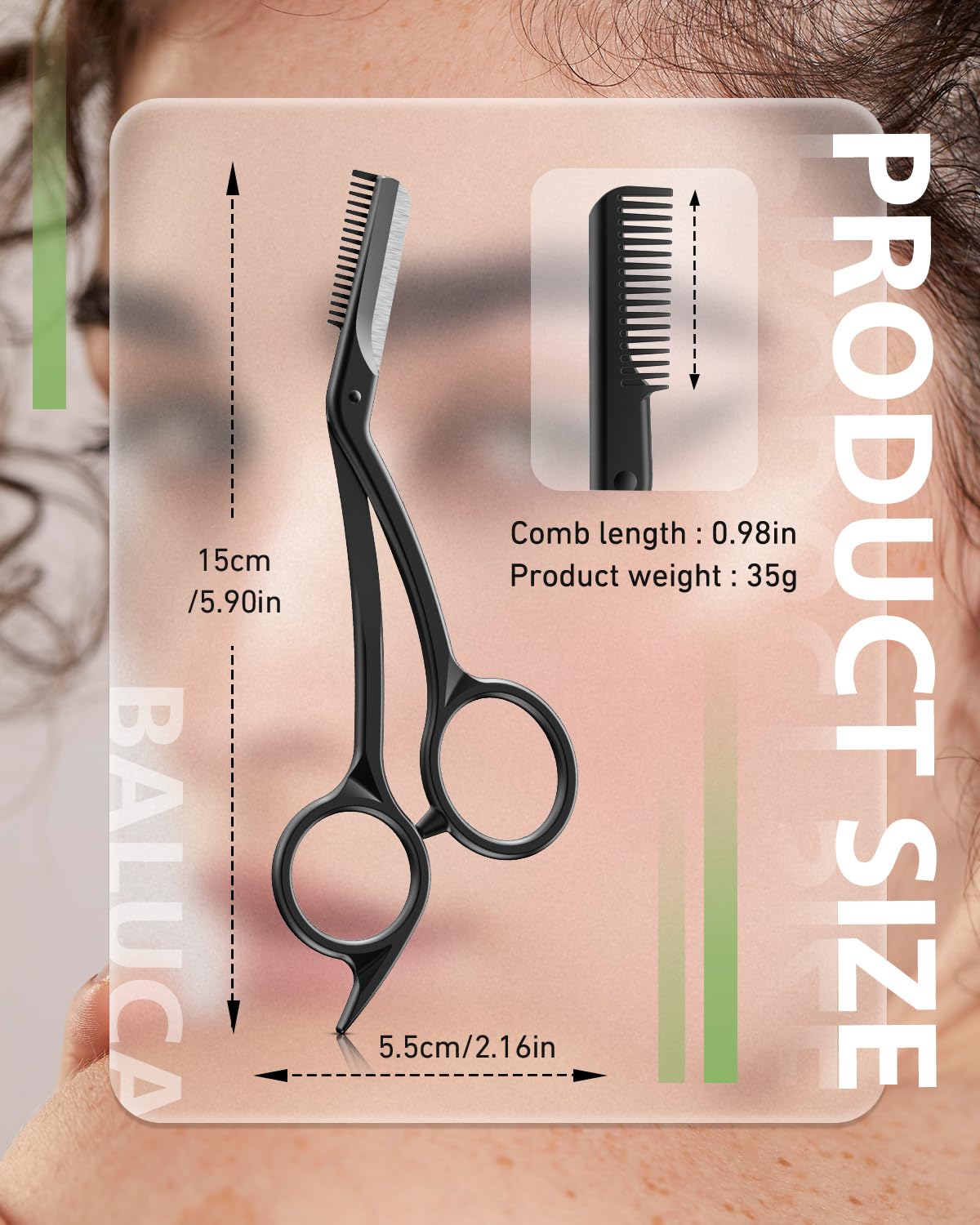 Baluca Eyebrow Scissors with Comb easy cleaning and care after grooming.