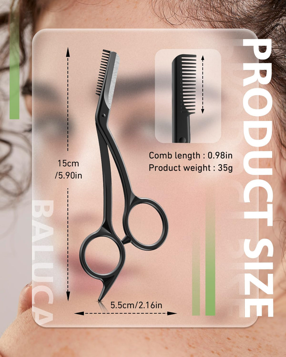 Baluca Eyebrow Scissors with Comb easy cleaning and care after grooming.