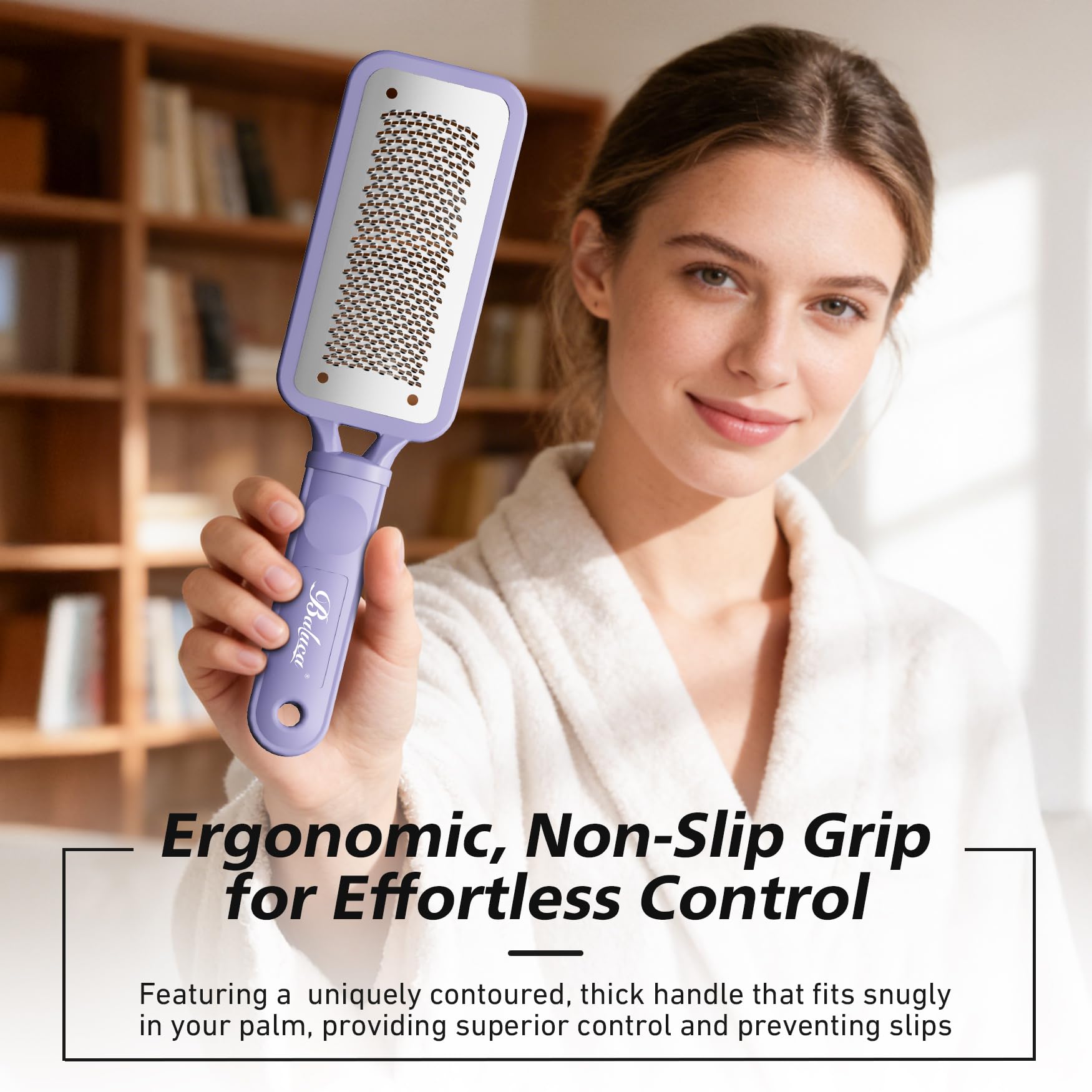 Baluca foot file nonporous steel cleans easily after use.