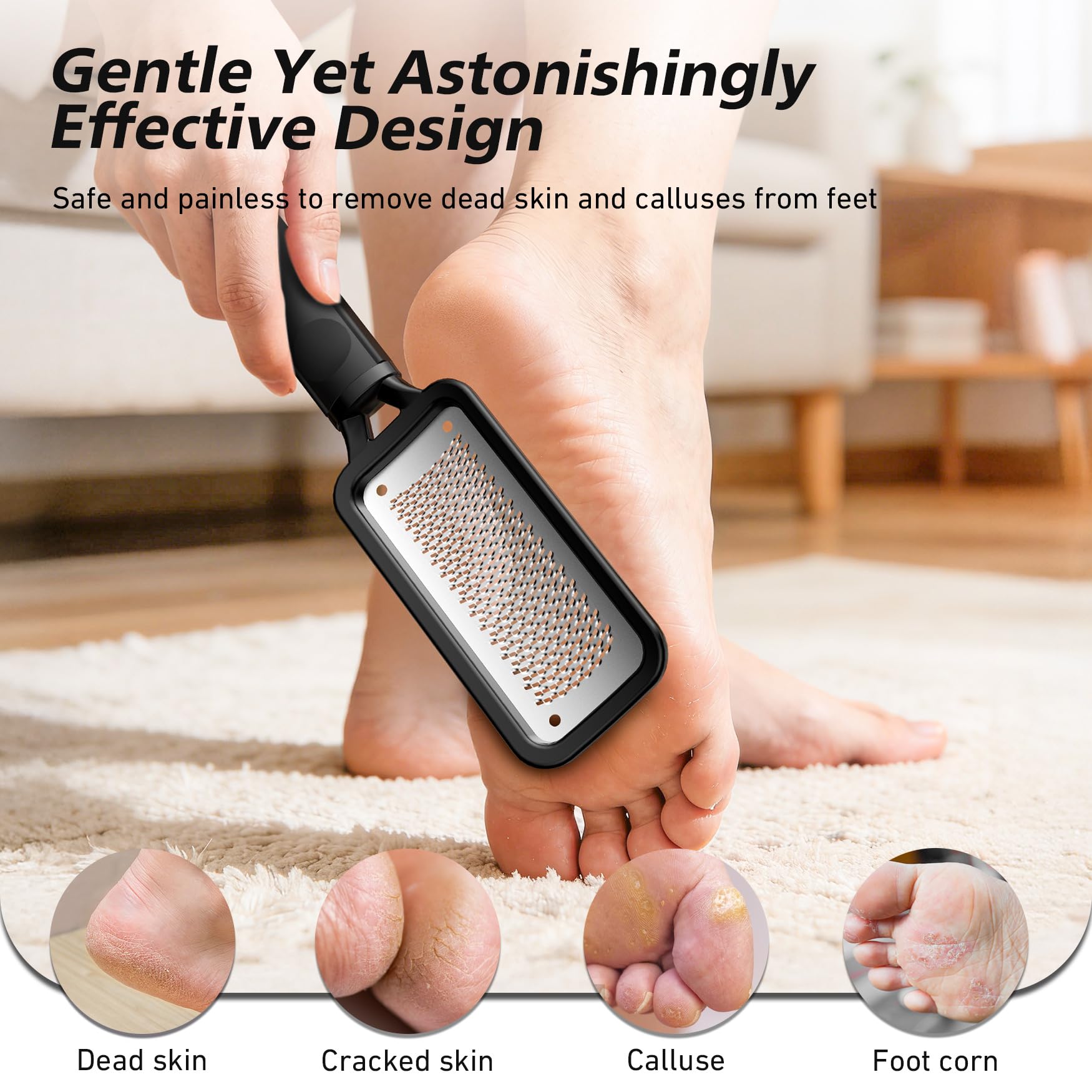 Baluca foot rasp ergonomic handle enables comfortable pedicure sessions.