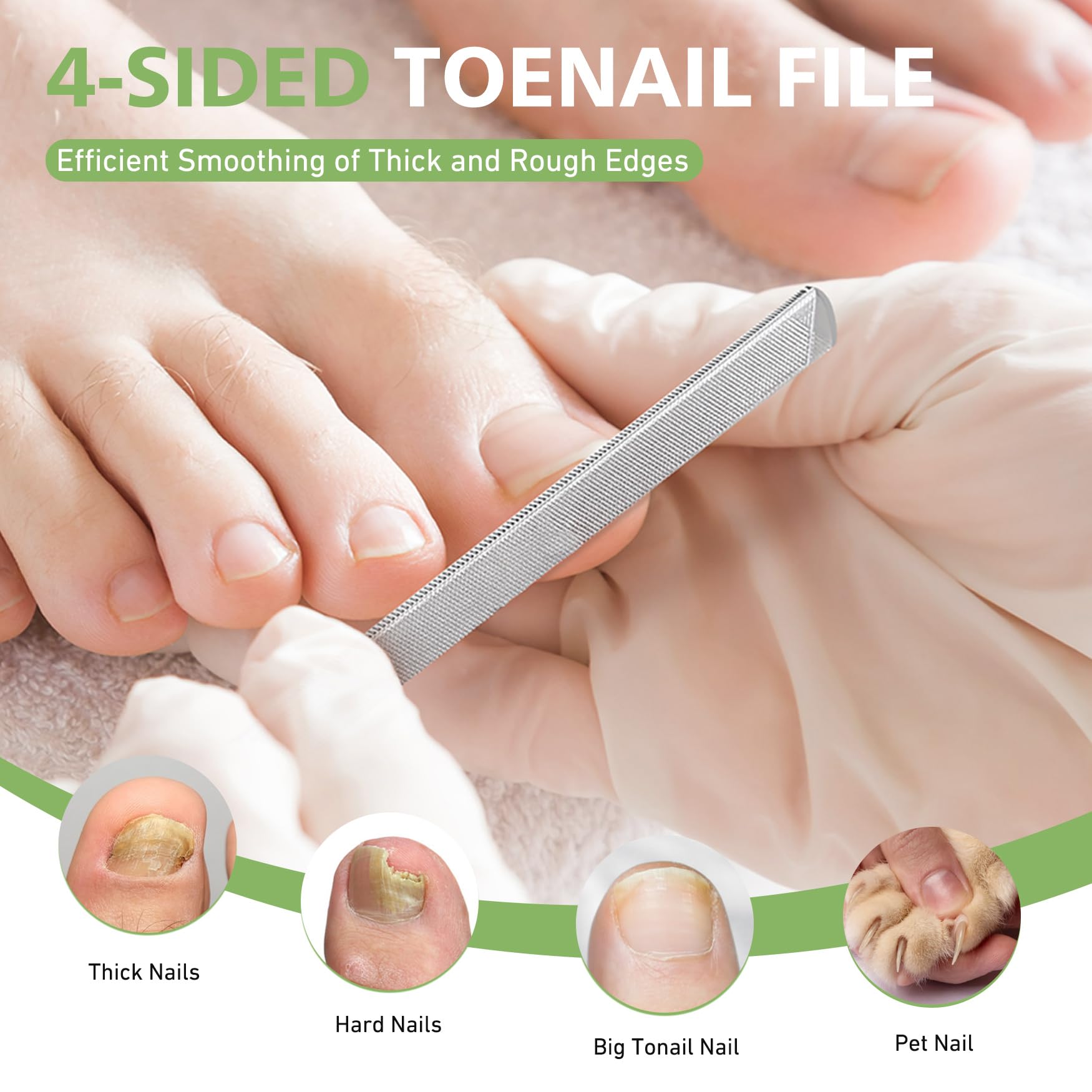Baluca four-sided grit nail file shapes and smooths nails.