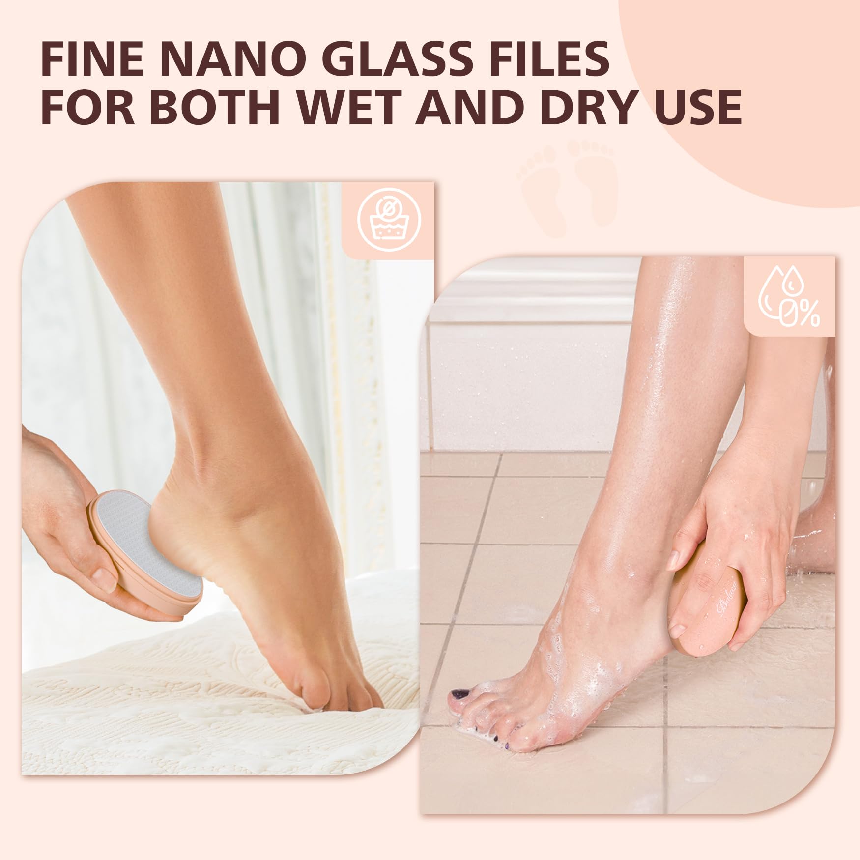 Baluca Glass Foot File's ergonomic design supports easy at-home use.