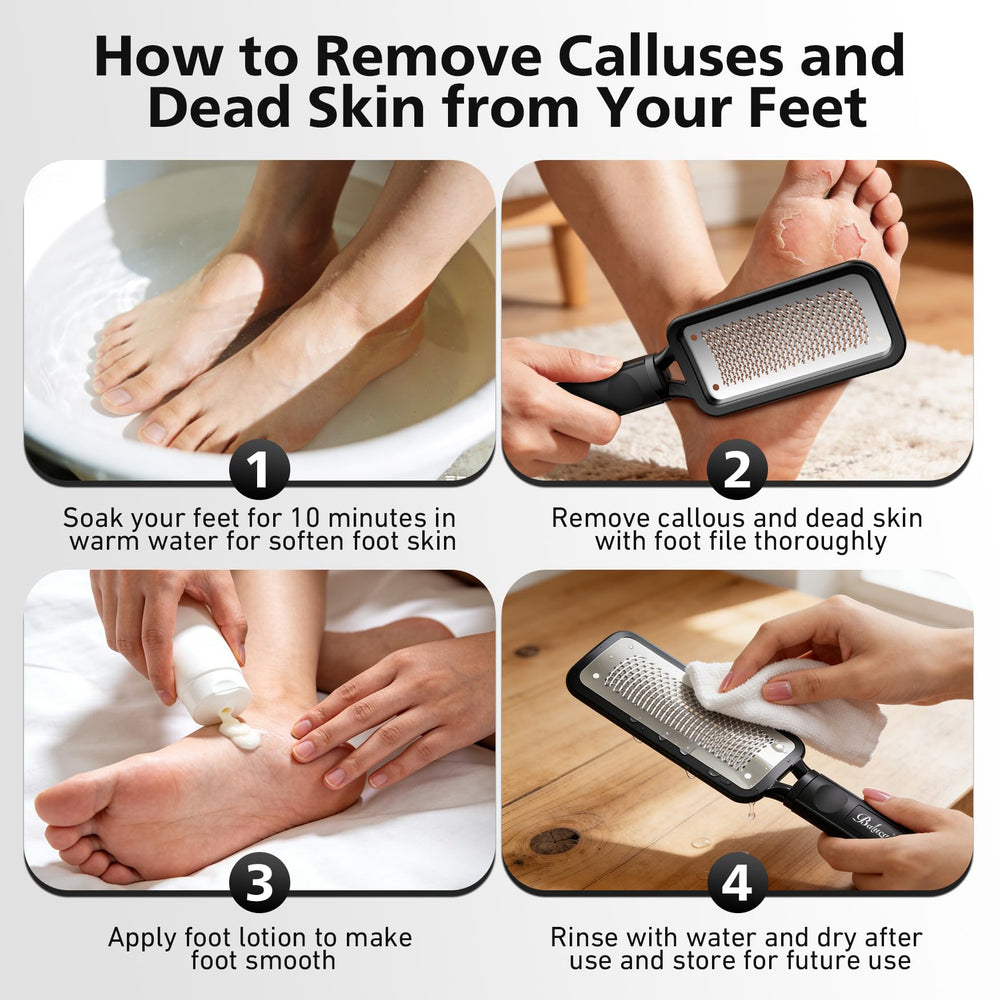 Baluca gym-bag foot scraper offers quick home pedicure on the go.