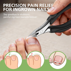 Baluca long-handle ergonomic grip enables easier one-handed nail care.