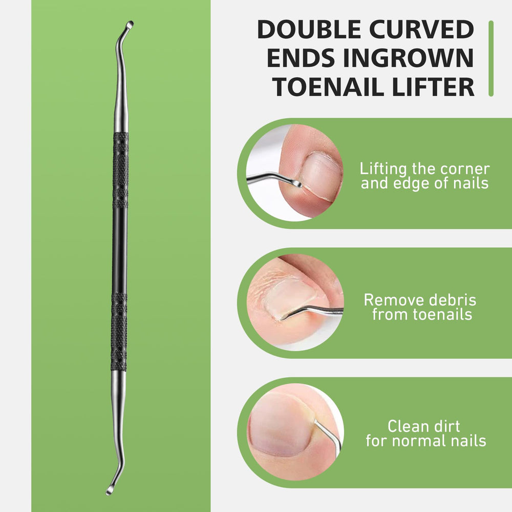 Baluca nail file curved-tip aids debris removal around nails.
