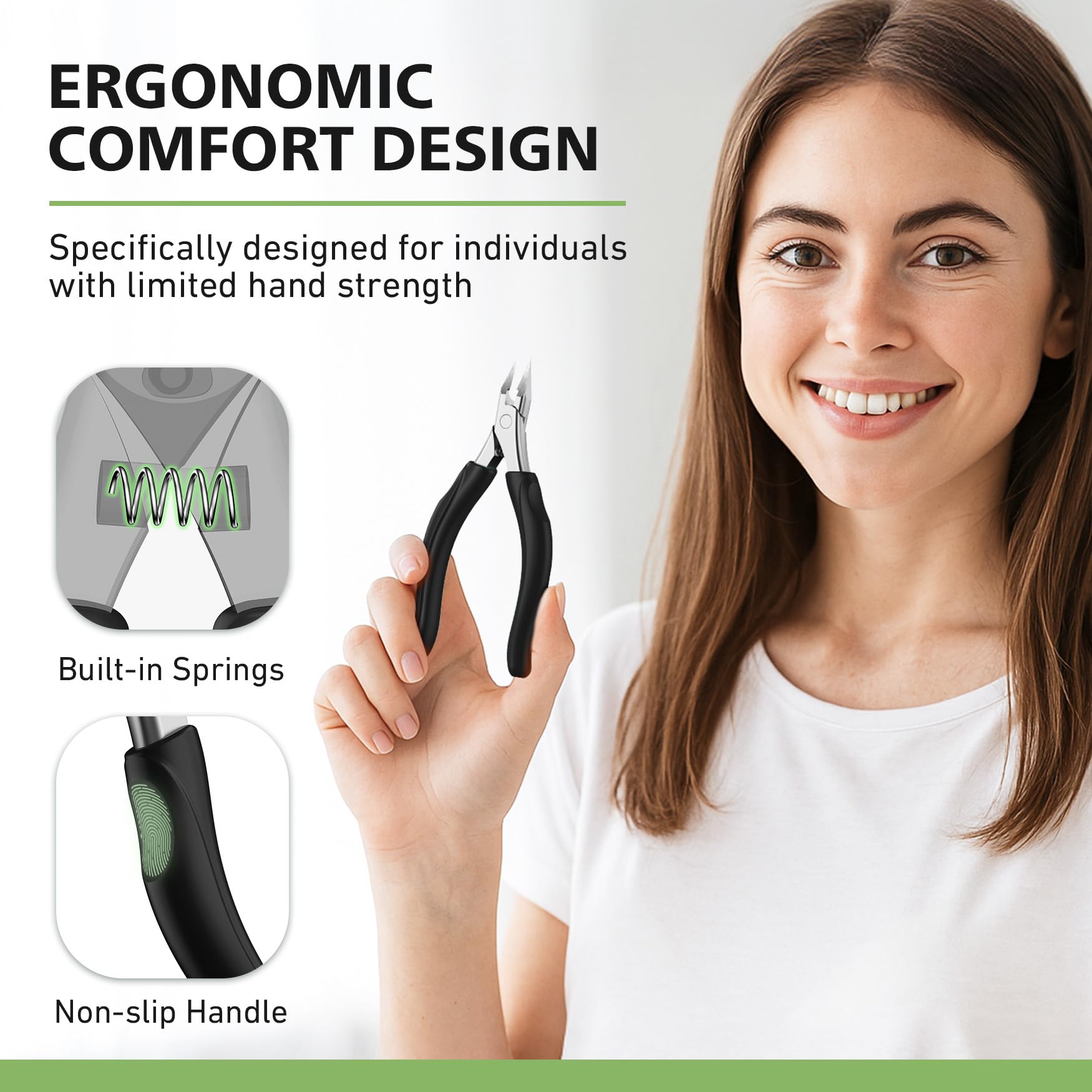 Baluca thick-nail clippers with 15mm blade tackle tough nails.