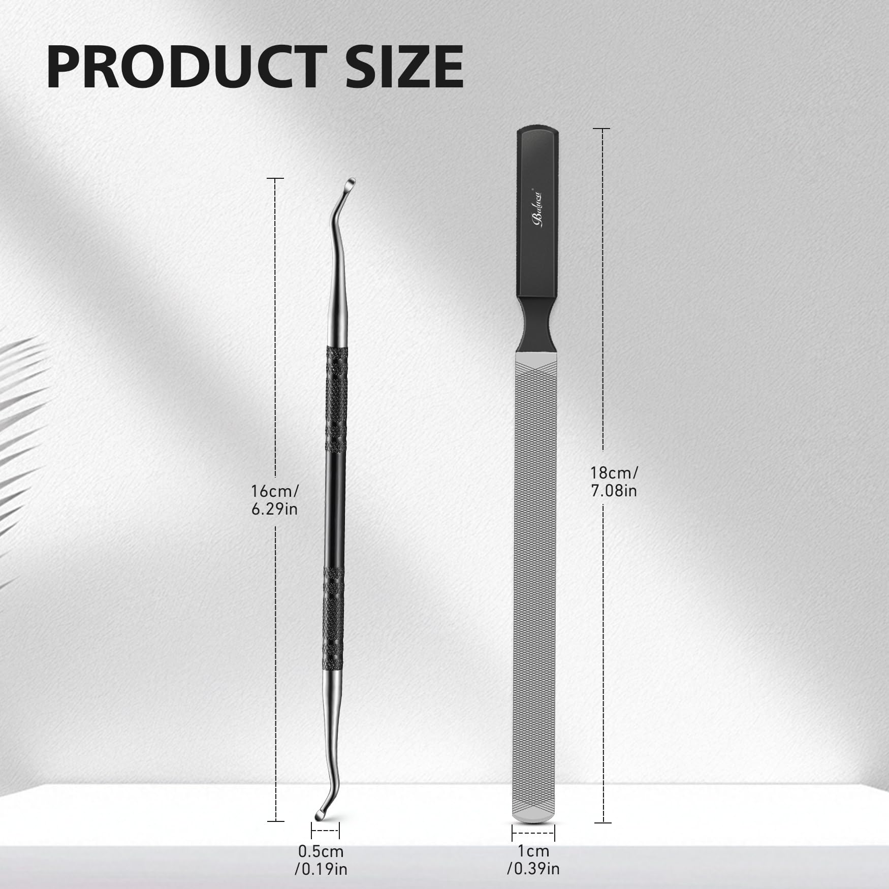 Baluca travel-ready stainless steel nail care in a compact form.