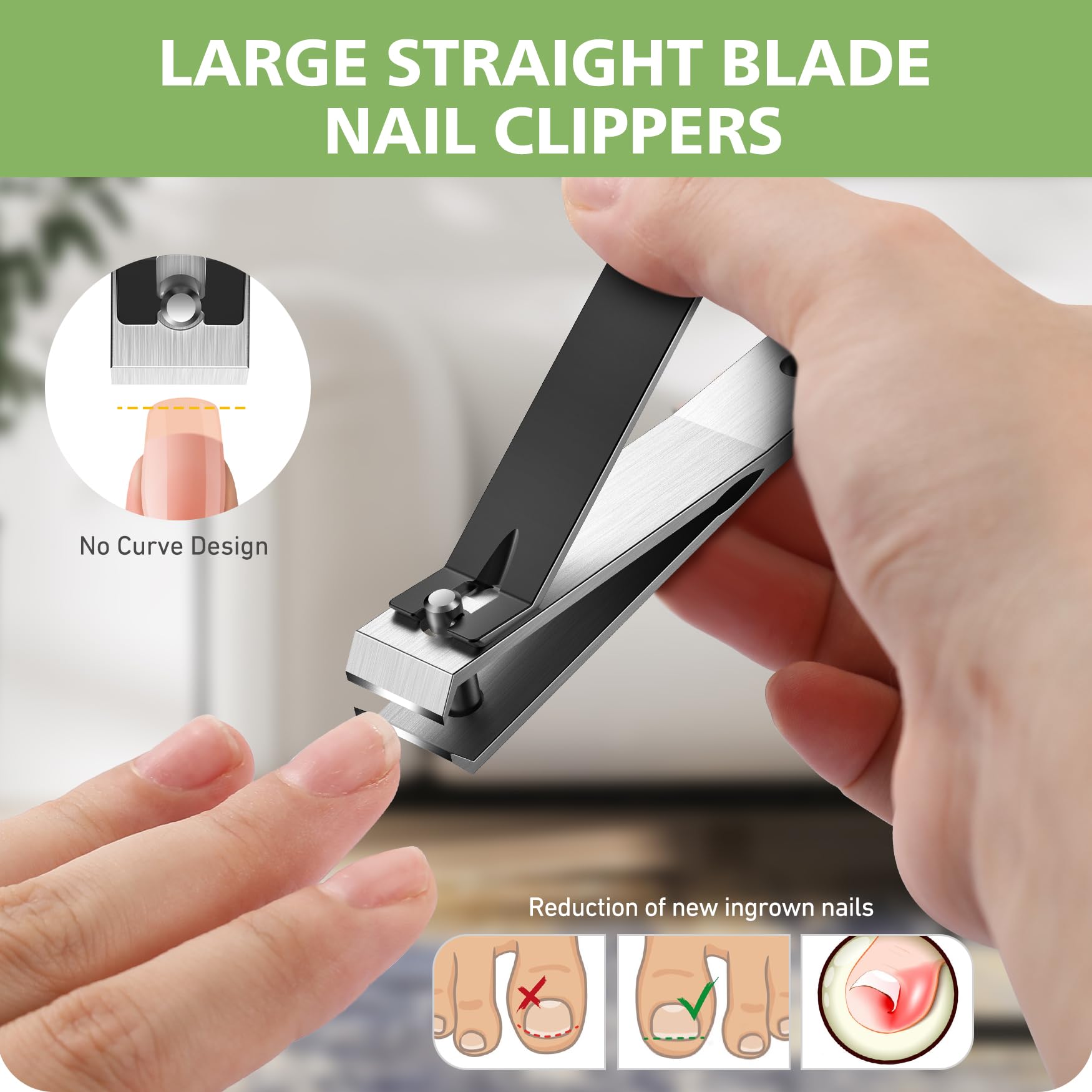 Baluca nail clippers with wide jaw open for thick nails
