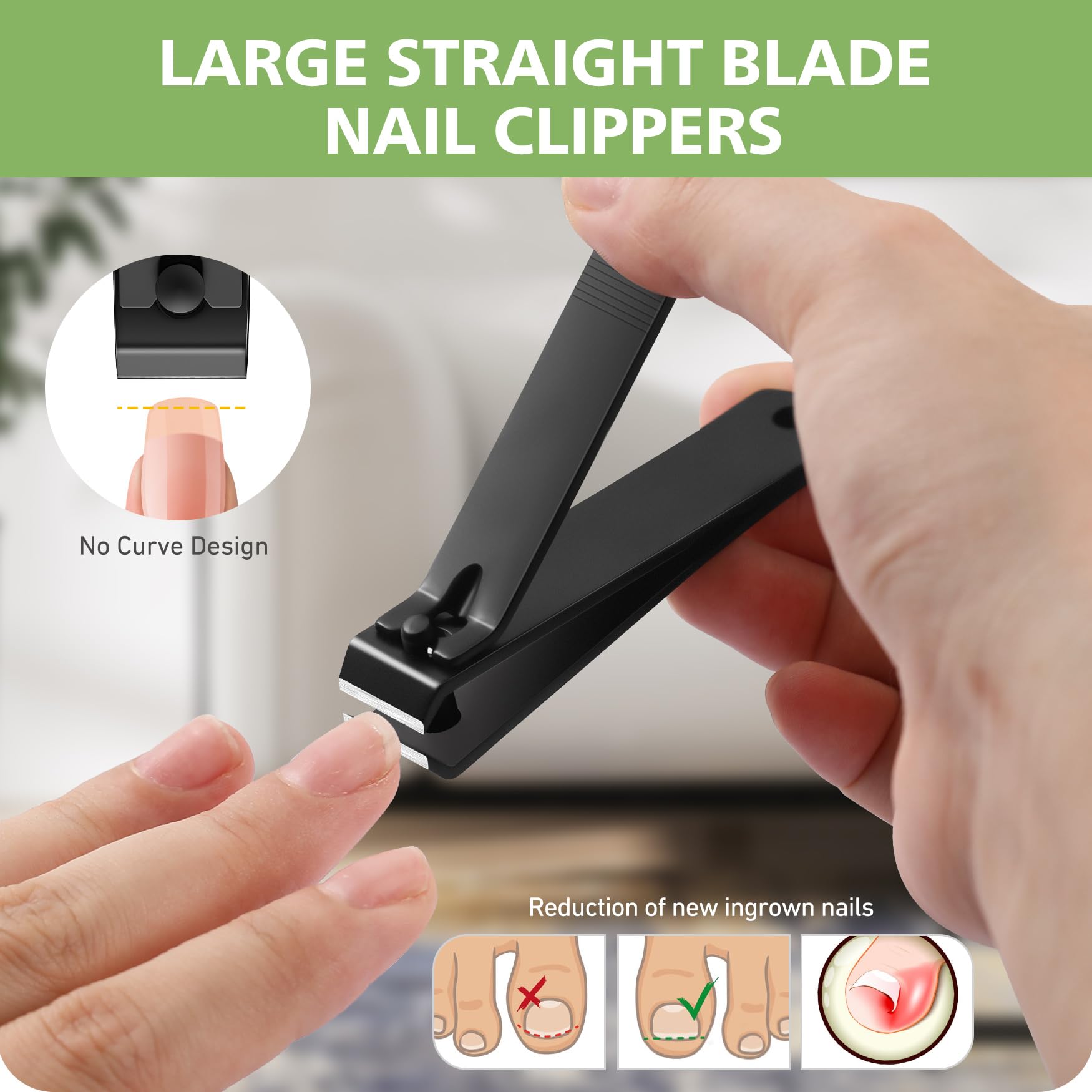 Baluca stainless steel wide-jaw nail clippers for tough nails