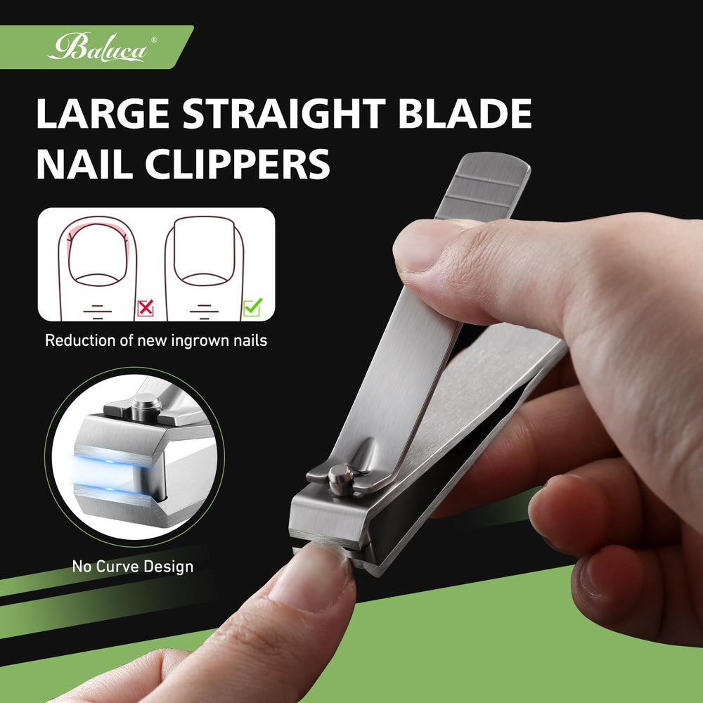 Baluca wide jaw toenail clippers enable easier trimming of thick nails.