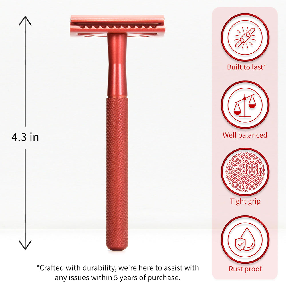 Five stainless steel blades pack for long-lasting replacement blades.
