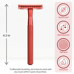 Five stainless steel blades pack for long-lasting replacement blades.