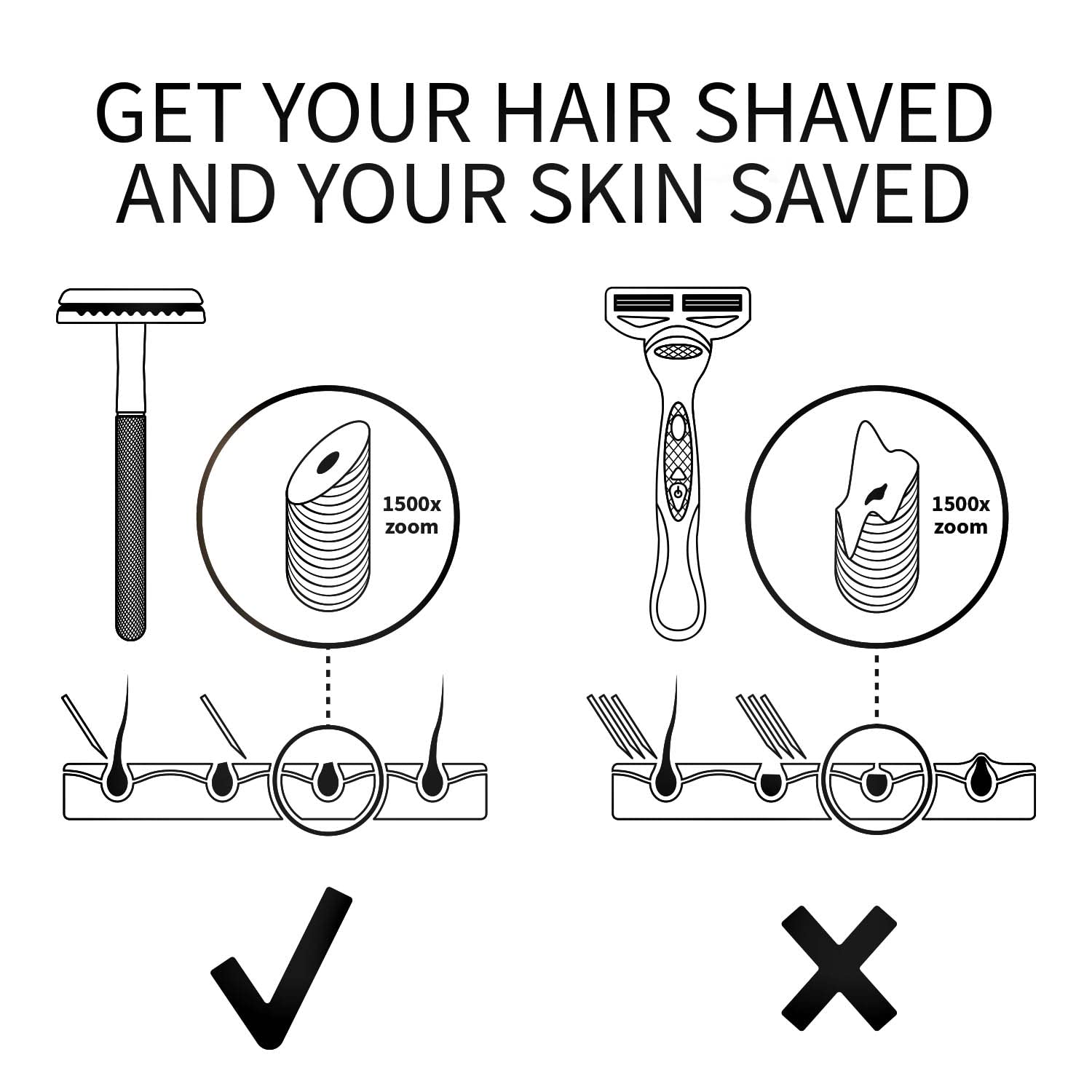 Bambaw razor stand display with razor and blades