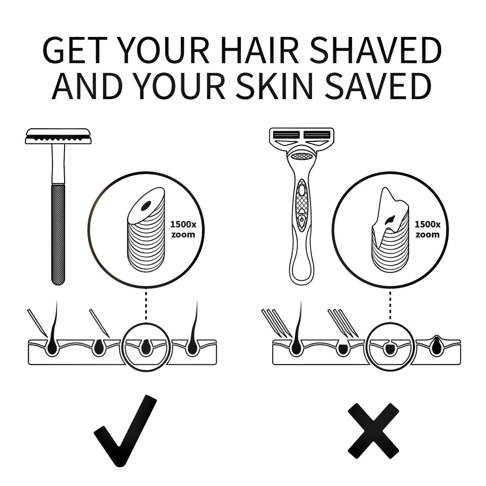 Bambaw razor stand display with razor and blades